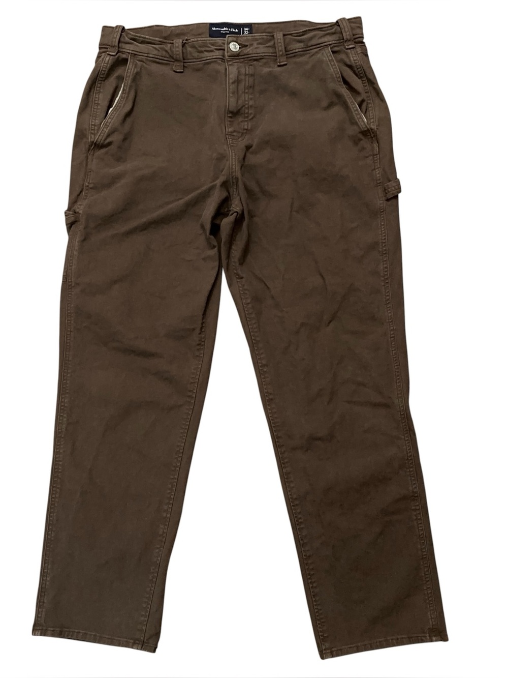 Abercrombie & Fitch Carpenter Pants Mens Size 34x32 (Fits 34x30) Stretch Brown